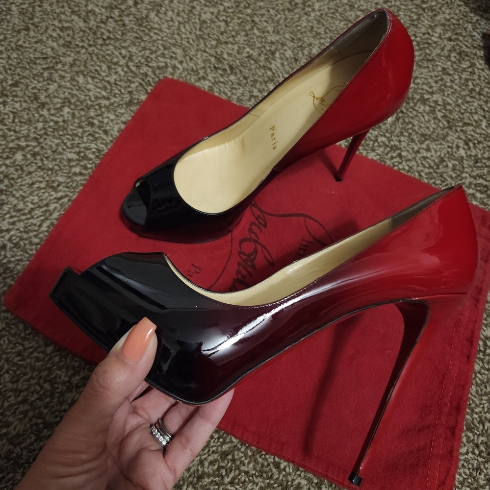 Authentic Christian Louboutin Patent Degrade New Very Prive 120 Pumps